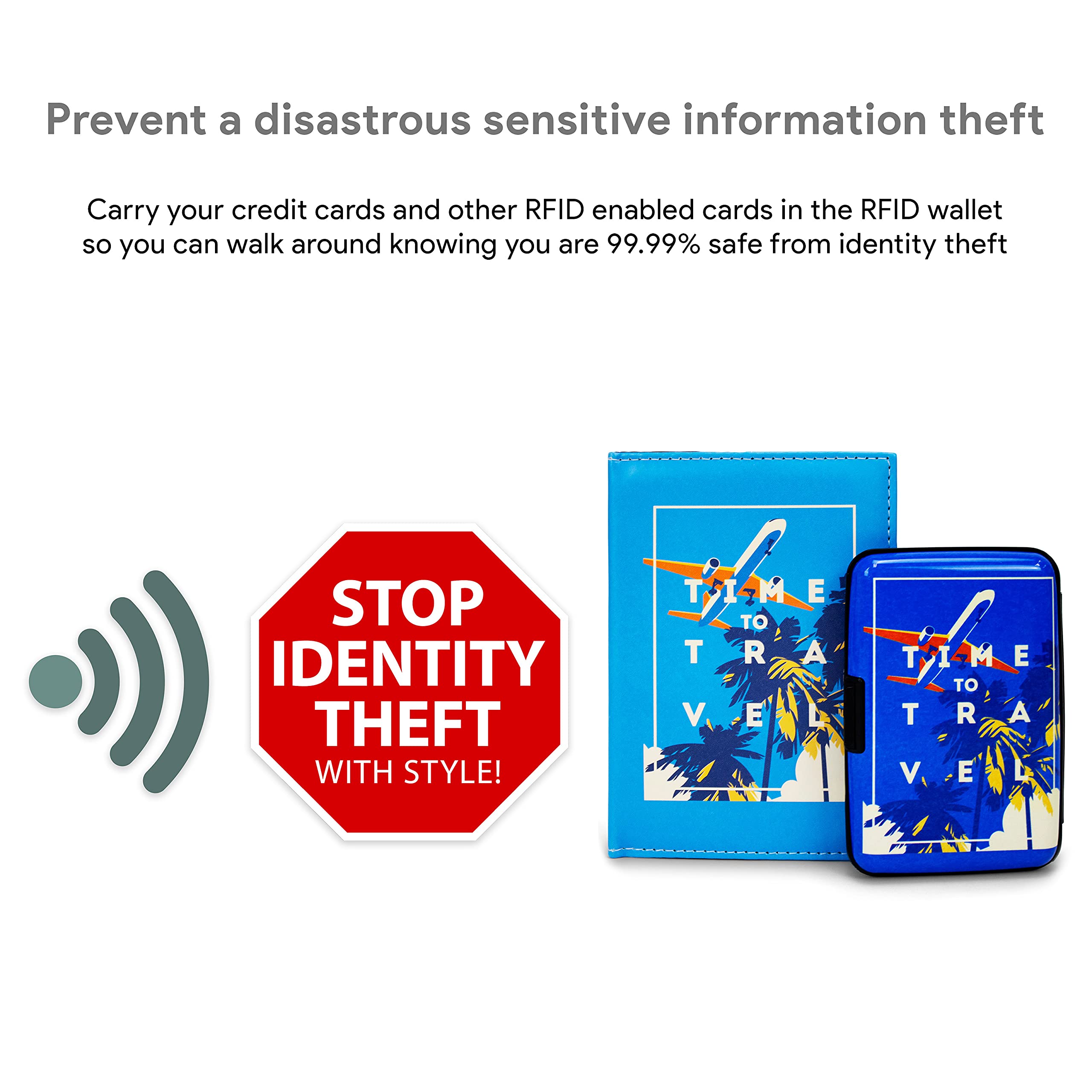 RFID Blocking Wallet and Passport Holder Set - Secure Travel Essentials for Credit Cards & ID Protection | Perfect for International Trips & Airports