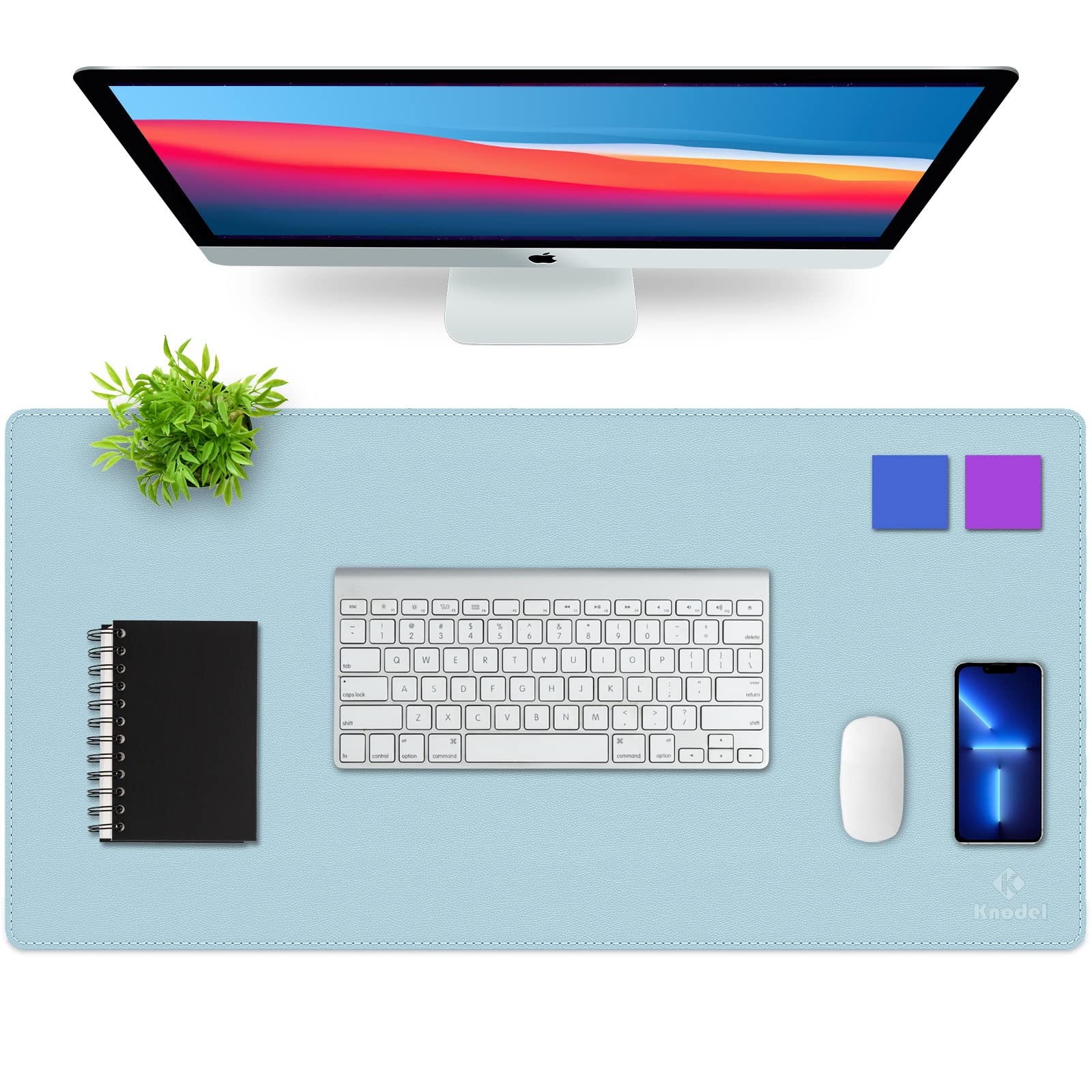 Premium Dual-Sided PVC Leather Desk Mat - Waterproof Office Desk Blotter & Protector (31.5