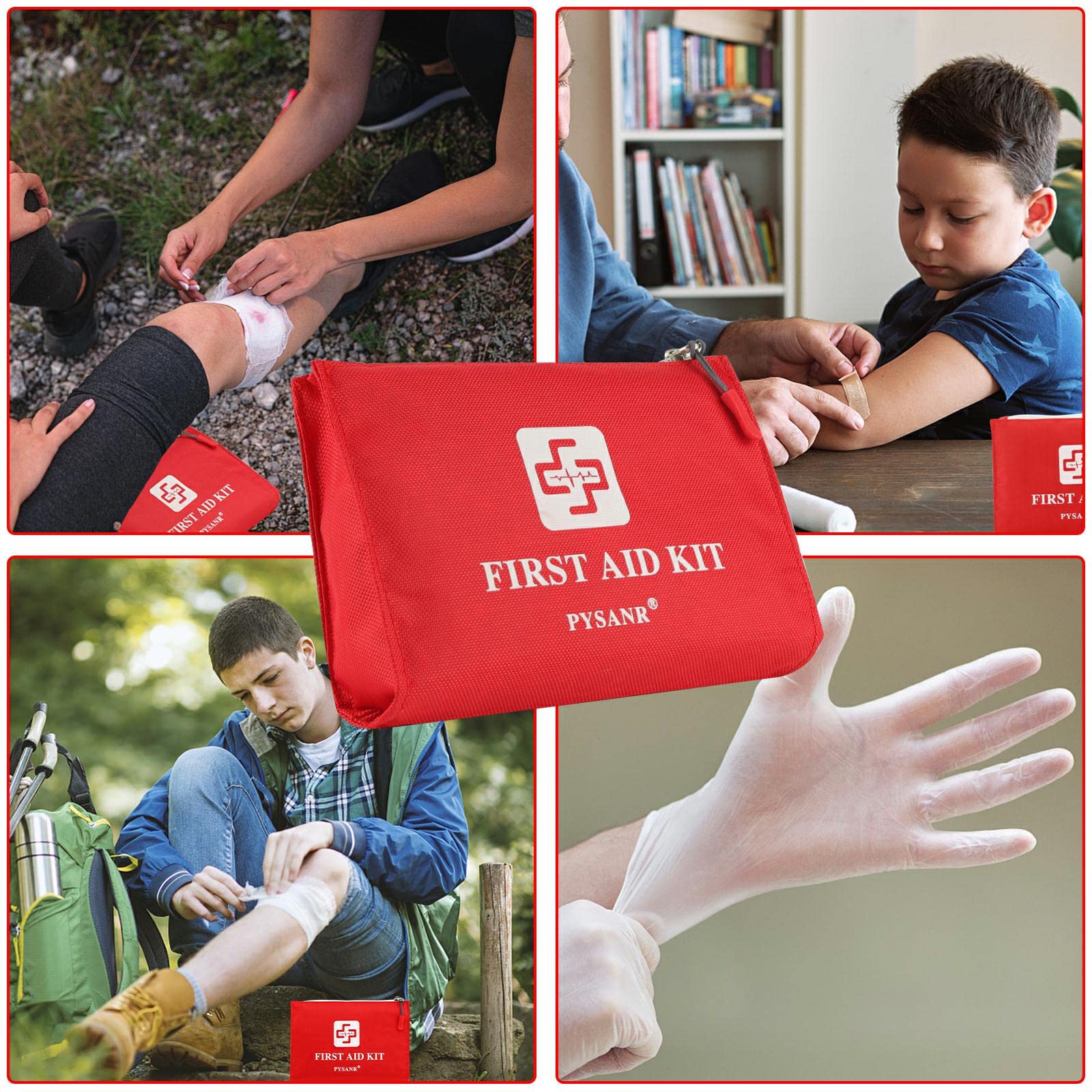 150-Piece Small First Aid Kit with Foil Blanket & Scissors - Emergency Medical Supplies for Home, Camping, Travel, Sports, Office, Outdoor, Car, School - Perfect for First Aid Emergencies, Outdoor Adventures & Everyday Safety