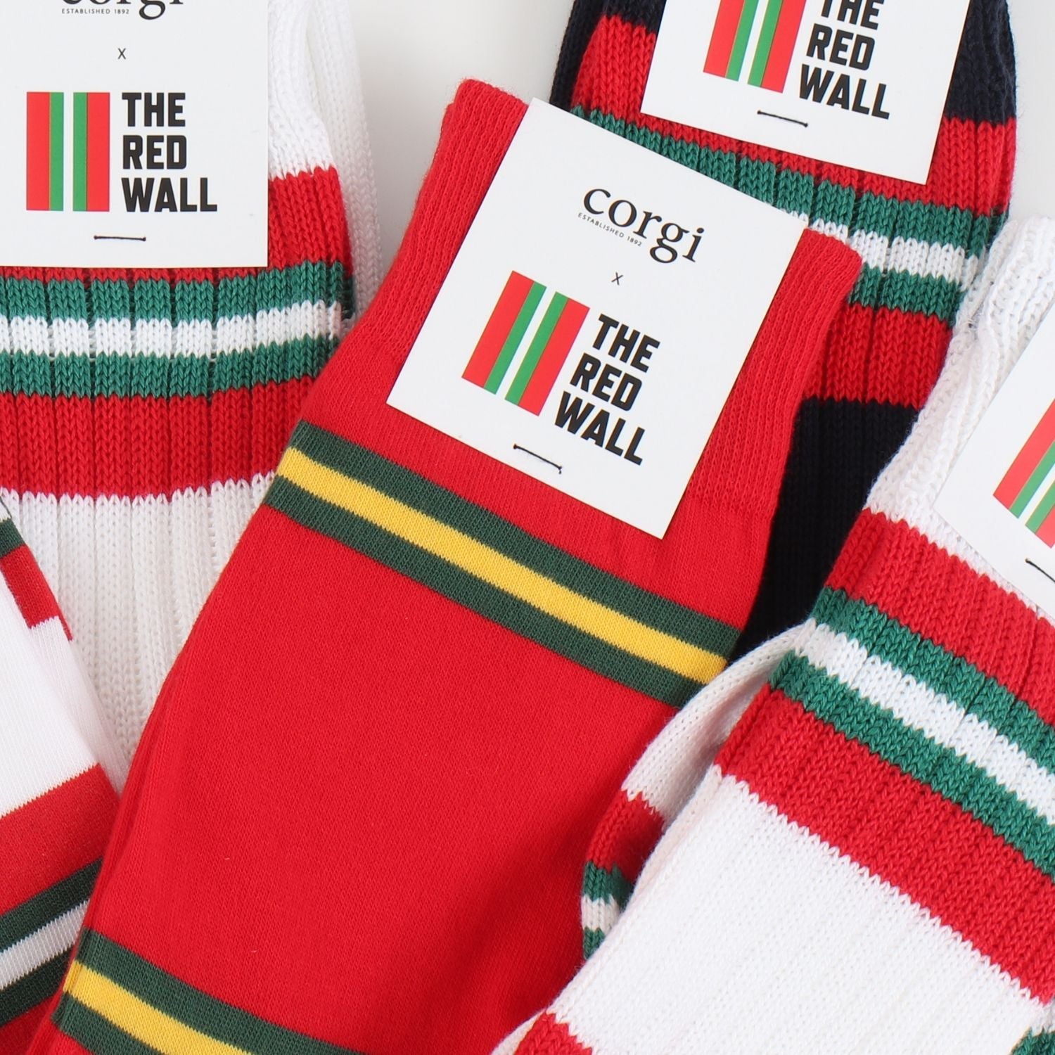 Red Wall Welsh Fan Striped Cotton Socks - Comfortable & Breathable for Men & Women - Perfect for Sports, Casual Wear & Gifts