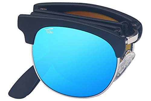 Matte Black - Blue Mirror