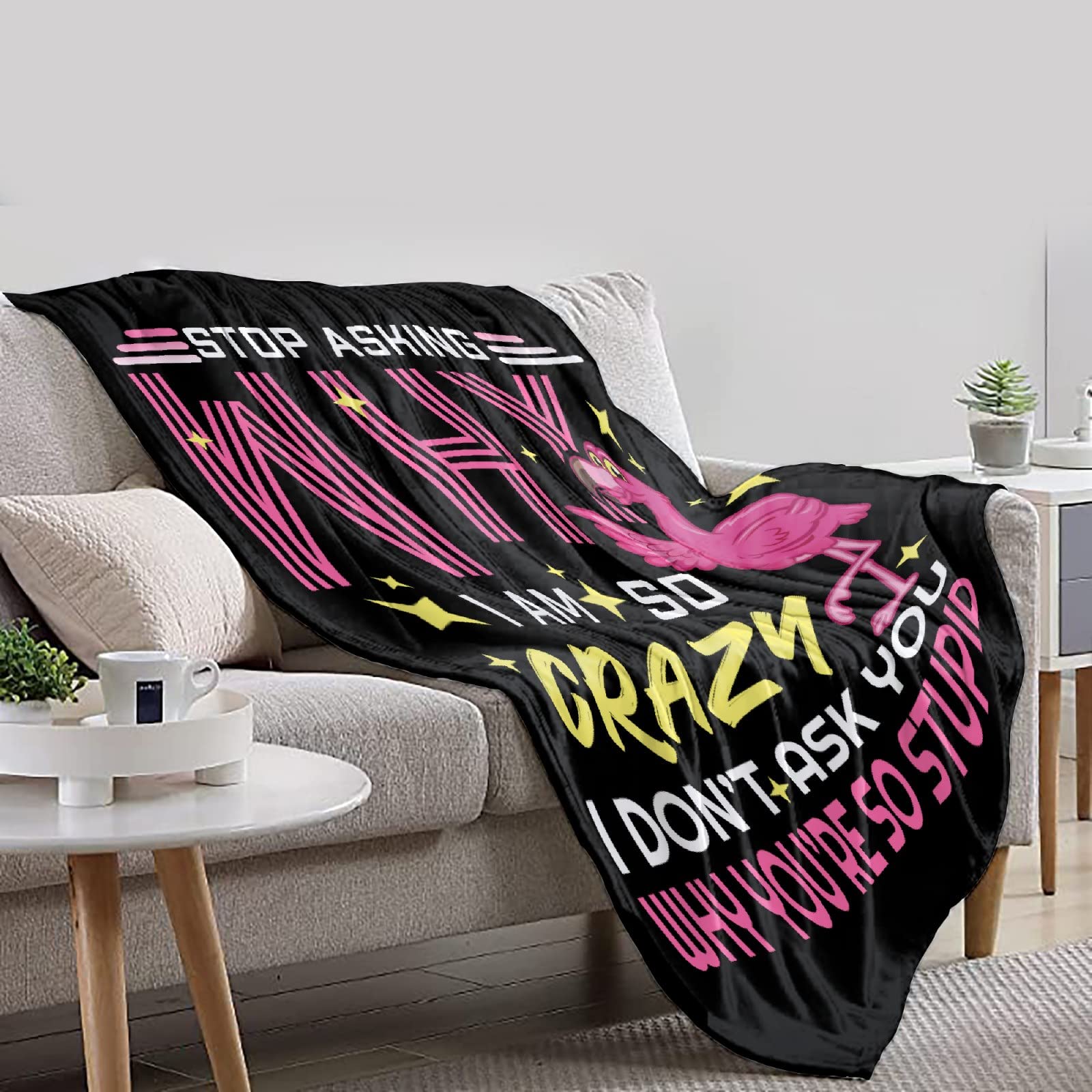 Flamingo Blanket - Soft Lightweight Fluffy Plush Fleece Throw for Boys, Girls, Women & Men - 120 x 90 Inch Extra Large Cozy Blanket for Bed, Sofa, Couch - Perfect Gift for Flamingo Lovers & Home Decor