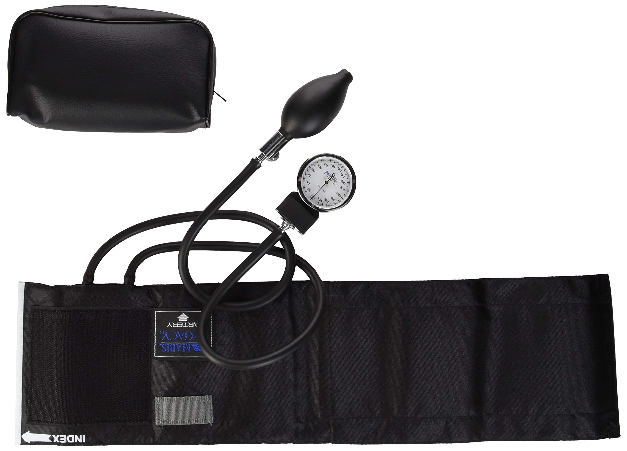 MABIS LEGACY Series Manual Blood Pressure Monitor - Aneroid Sphygmomanometer with Adjustable Nylon Cuff (11-16.4 Inches) for Adults - Accurate Home Health Tracking for Hypertension & Heart Care