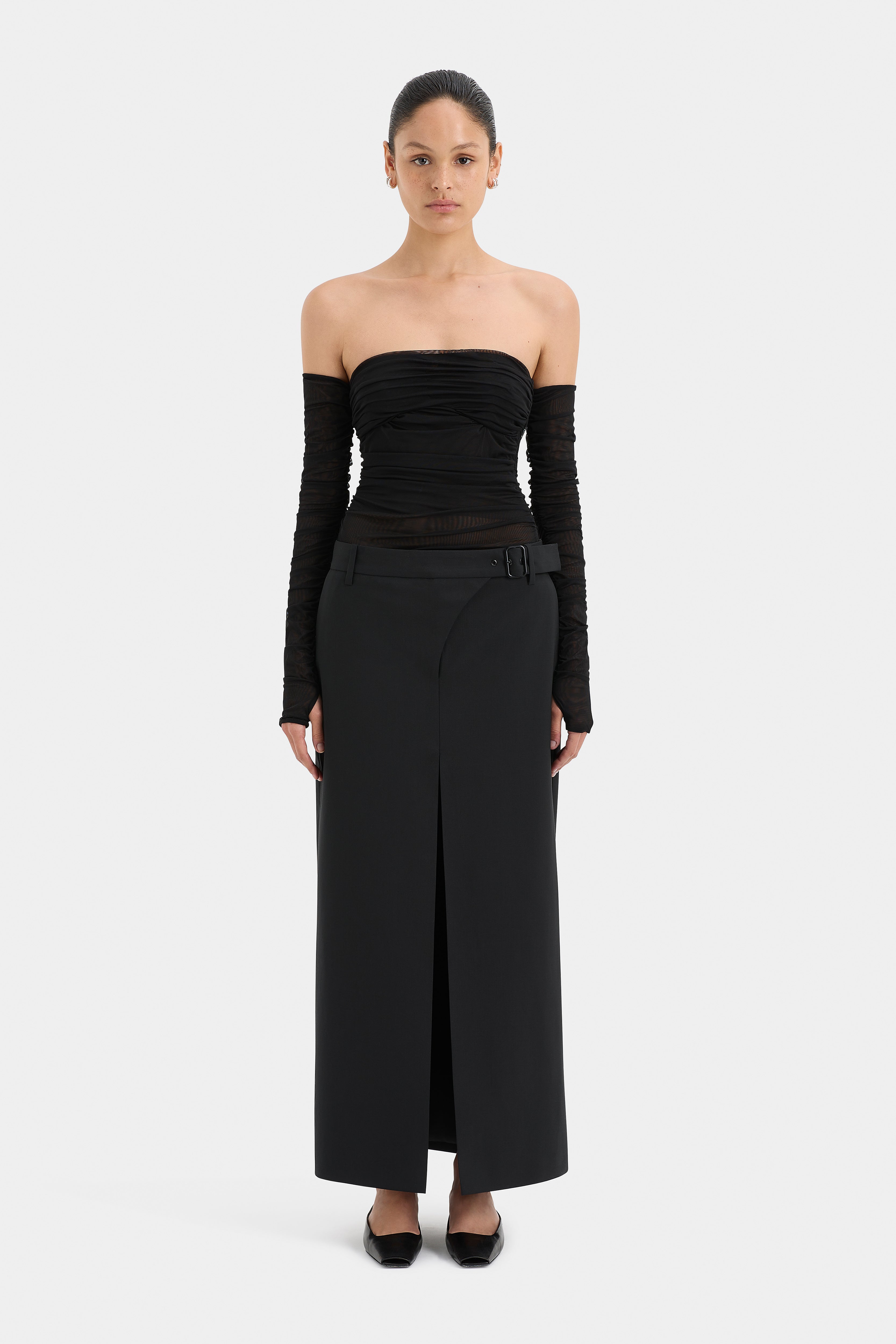 Leonardo Belted Skirt for Women - High Waist Wrap Midi Skirt with Adjustable Belt - Perfect for Office, Date Night & Casual Outfits