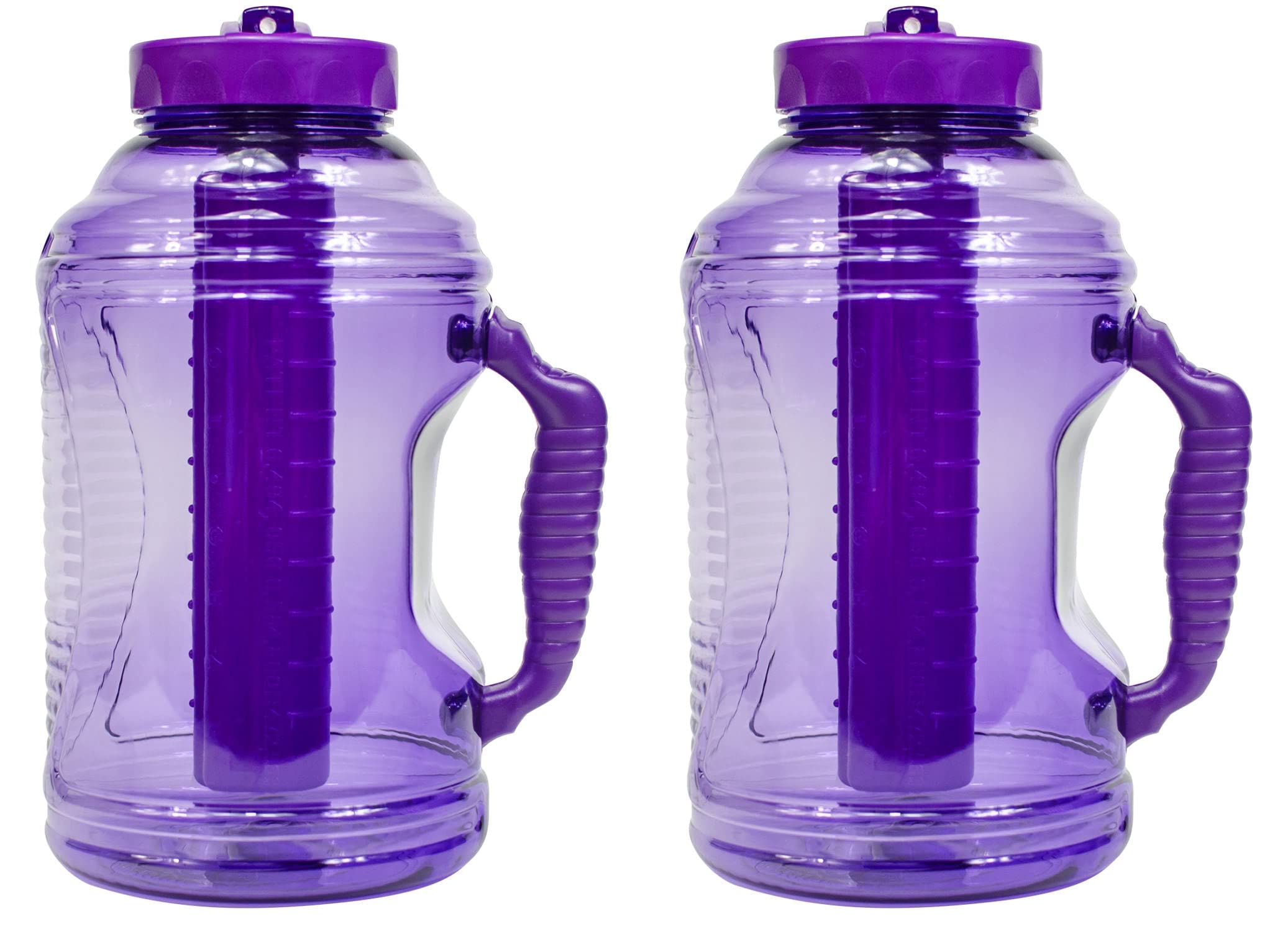 COOL GEAR 2-Pack 80oz Sports Water Bottle with Freezer Stick | Gym & Outdoor Use