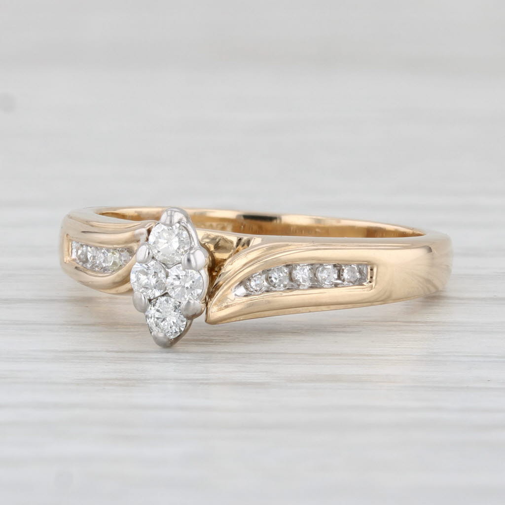 0.14ctw Marquise Cut Diamond Engagement Ring in 14k Yellow Gold - Size 7 | Perfect for Proposals, Anniversaries & Romantic Occasions