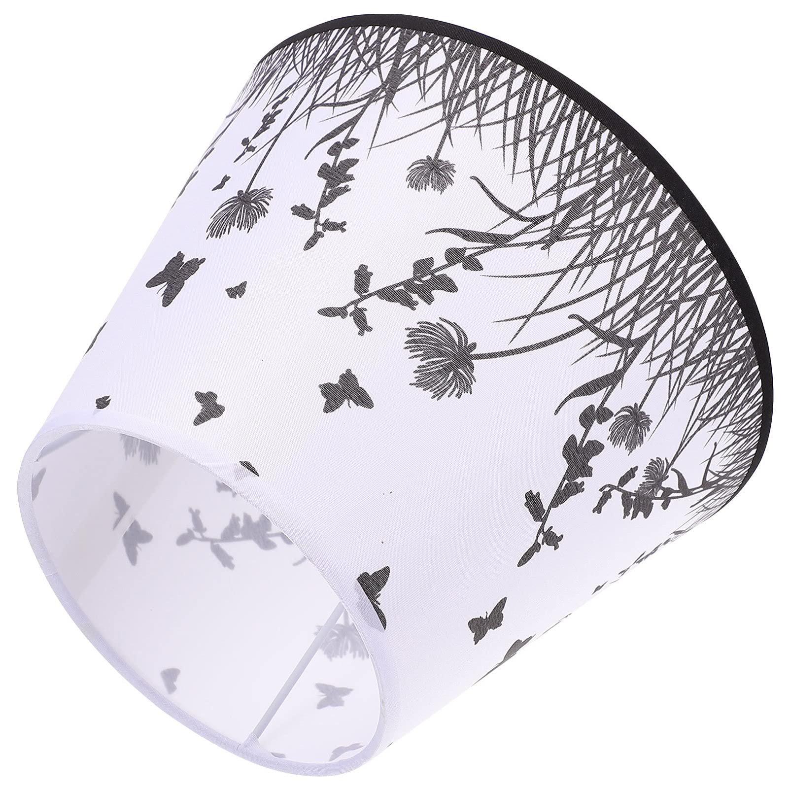 Uonlytech Floral Fabric Lampshade - E27 Drum Lamp Shade for Table Lamps Replacement (22x14x17cm) - Perfect for Bedroom, Living Room & Office Decor