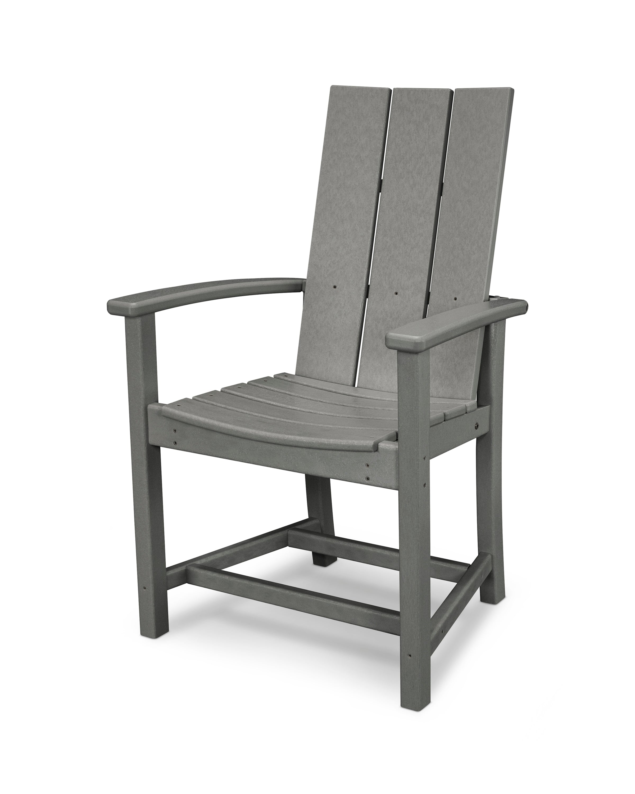POLYWOOD Modern Adirondack Dining Chair - Outdoor Patio Furniture, All-Weather Resin Wicker, Comfortable Backyard Seating for Garden, Poolside & Deck - Set of 2 (White)