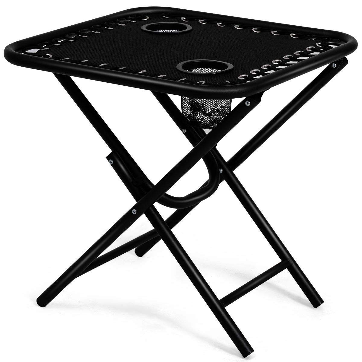 Premium Folding Zero Gravity Recliner Lounge Chair with Side Table - 3-Piece Patio Set for Camping, Beach, Backyard & Poolside Relaxation - Heavy Duty & Portable Outdoor Furniture in Black