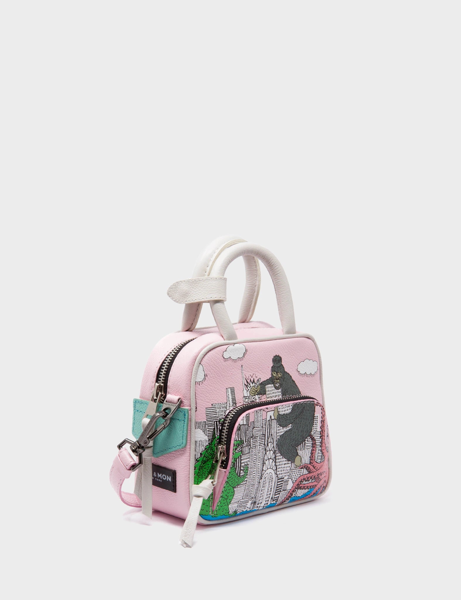 Marino Mini Crossbody Bag - Parfait Pink Genuine Leather with Hairy Harold Design | Perfect for Everyday Use, Travel & Date Night