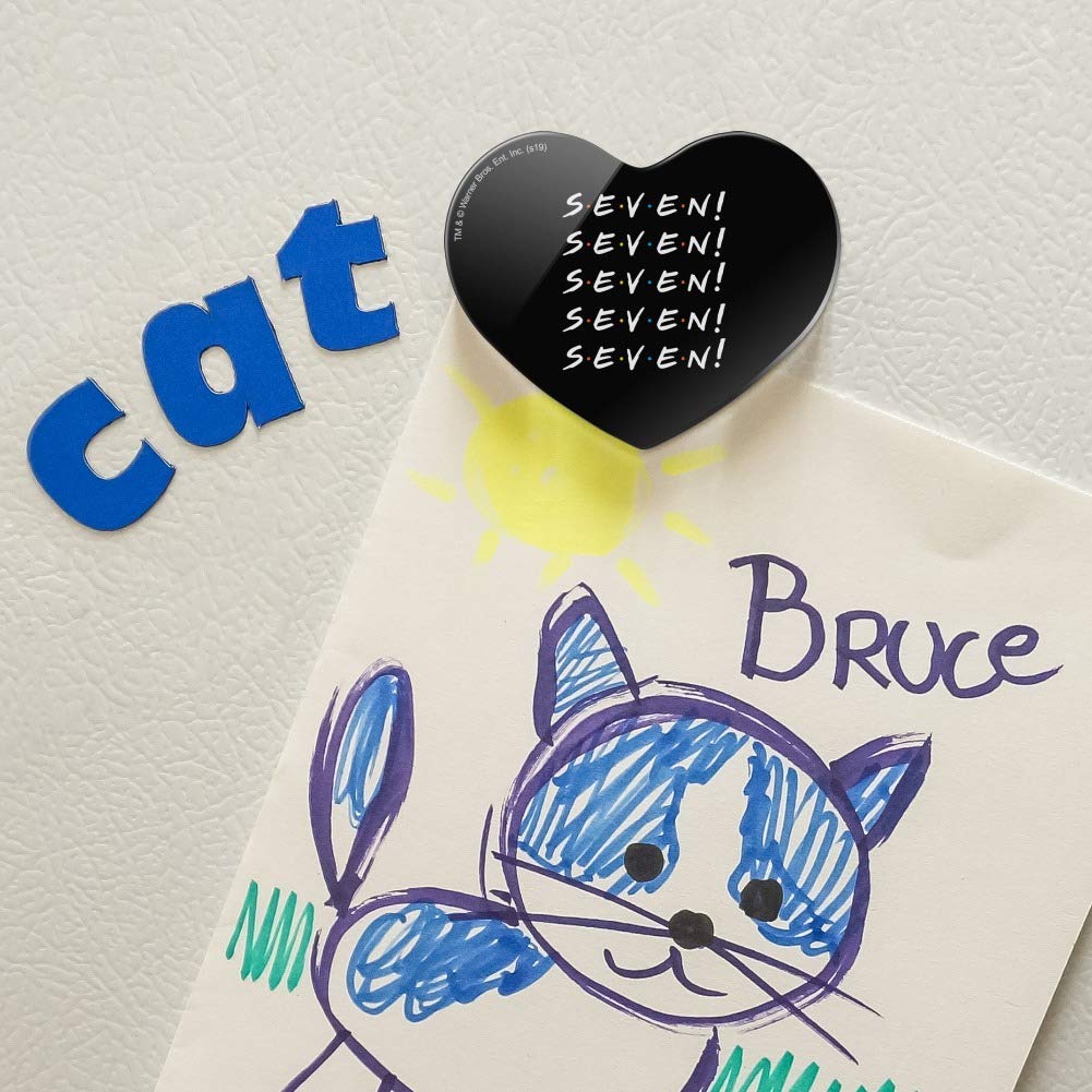 Friends TV Show SEVEN Heart Acrylic Fridge Magnet - Collectible Memorabilia for Fans, Perfect for Refrigerators, Lockers & Office Decor