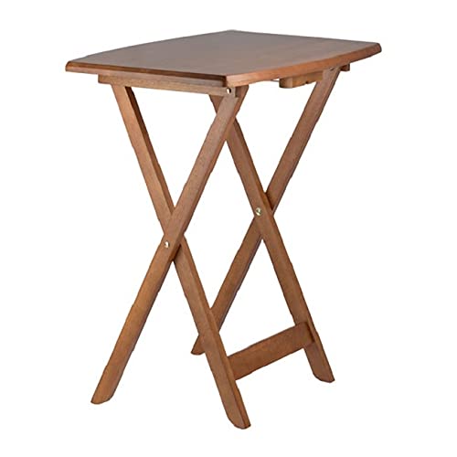 Modern 5-Piece Teak Brown Wooden Nesting Coffee Tables with Storage Stand, 25.5
