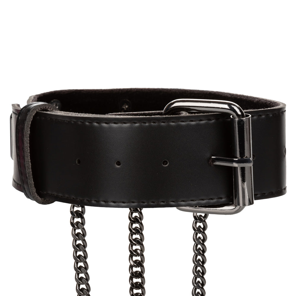 Euphoria Multi-Chain Vegan Leather Dog Collar Harness - Stylish & Cruelty-Free Pet Accessory for Walking, Training, and Fashion Outings