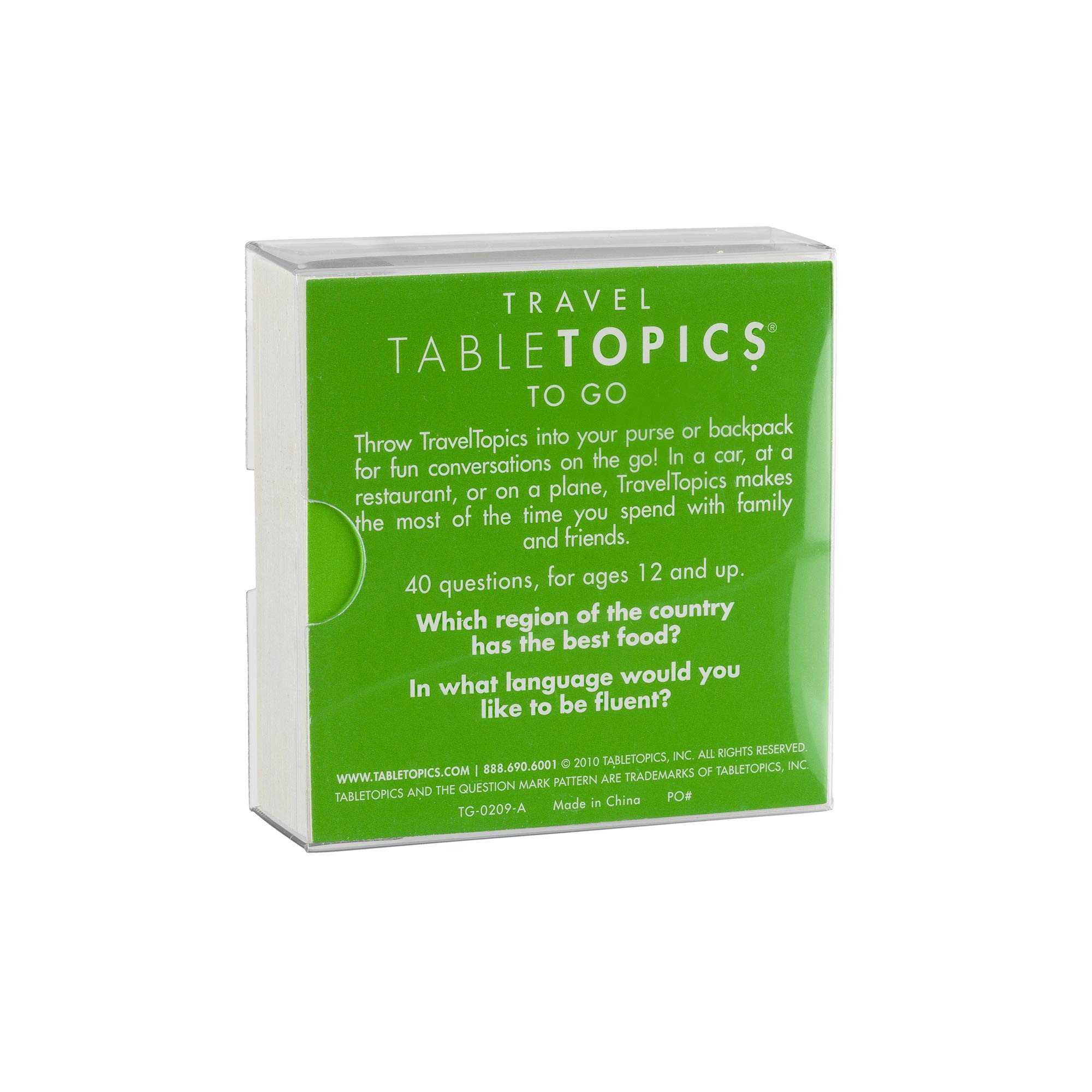TableTopics Travel to Go - 40 Travel Conversation Cards for Vacations & Road Trips | Spark Engaging Talks with Friends | Perfect for Car Rides, Family Gatherings & Camping Trips