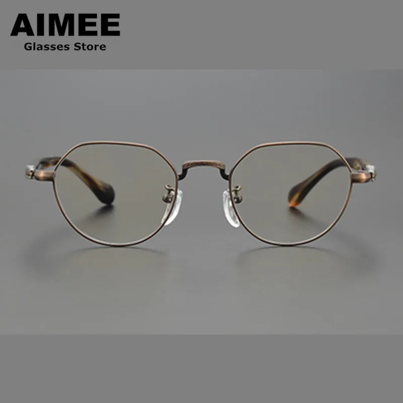 Stylish Unisex Full Rim Flat Top Oval Titanium Acetate Eyeglasses Frame 111993 - Lightweight & Durable for Work, Reading & Everyday Fashion