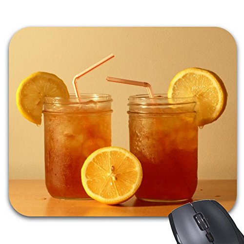 Smity 106 Sweet Iced Tea in Mason Jars Mouse Pad with Straws - Non-Slip Gaming & Office Desk Mat for Computers, Laptops, Workstations - Perfect for Home, Office & Gaming Setups
