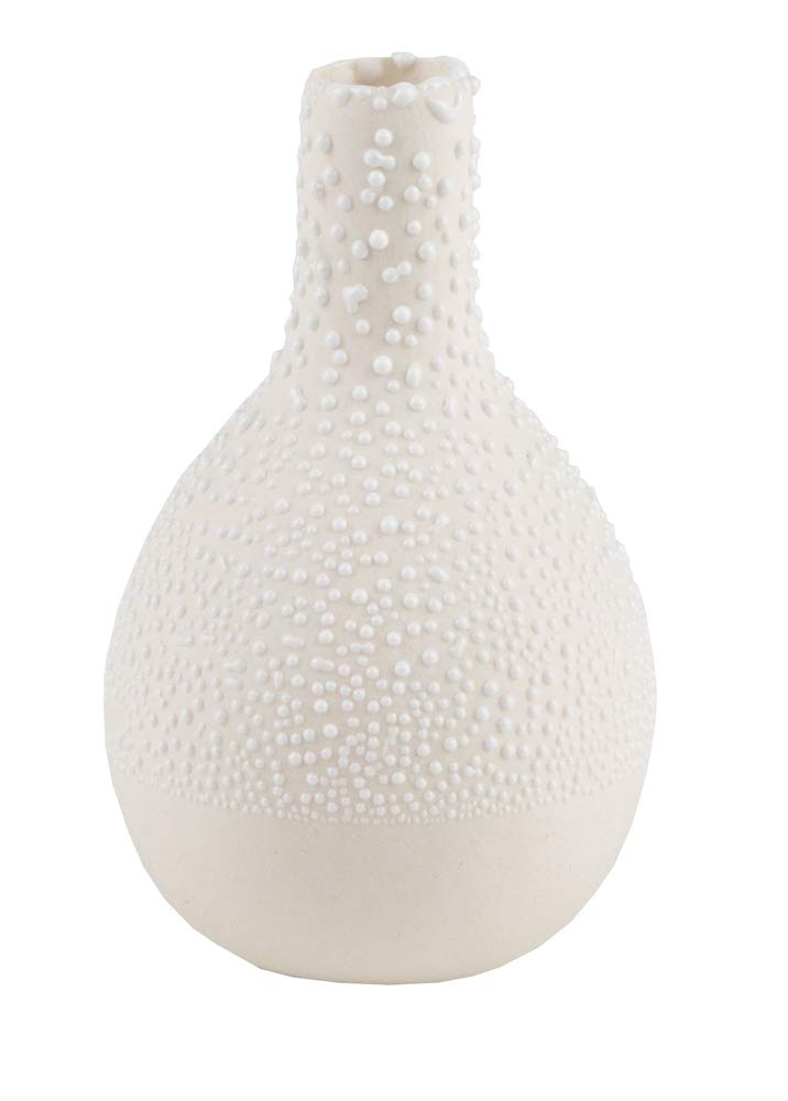 Pearl Stoneware Mini Vase Set of 3 - Elegant Ceramic Home Decor for Table Centerpieces, Wedding Decorations & Gift Ideas