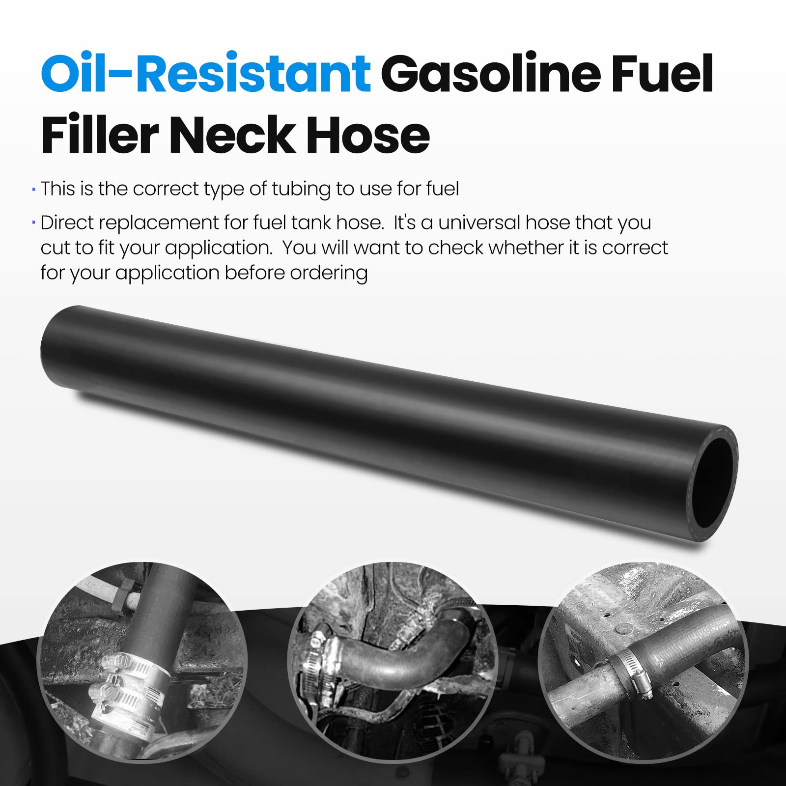 **3' Gasoline Fuel Filler Neck Hose – 2.25