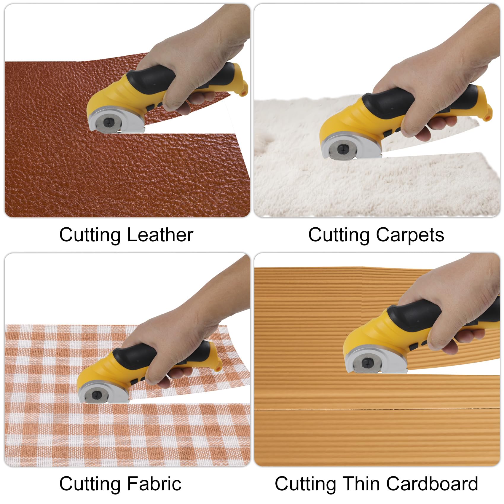 Cordless Electric Scissors - 4V Rechargeable Cardboard & Fabric Cutter with Replacement Blade | Perfect for DIY Crafts, Packaging, Leather Work & Home Improvement Projects