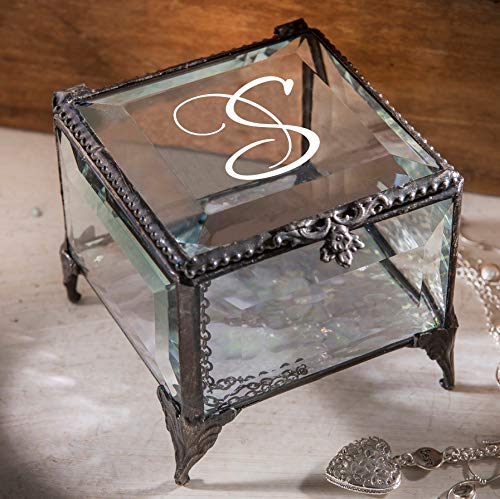 Personalized Glass Jewelry Box - Vintage Vanity Organizer for Gifts & Decor