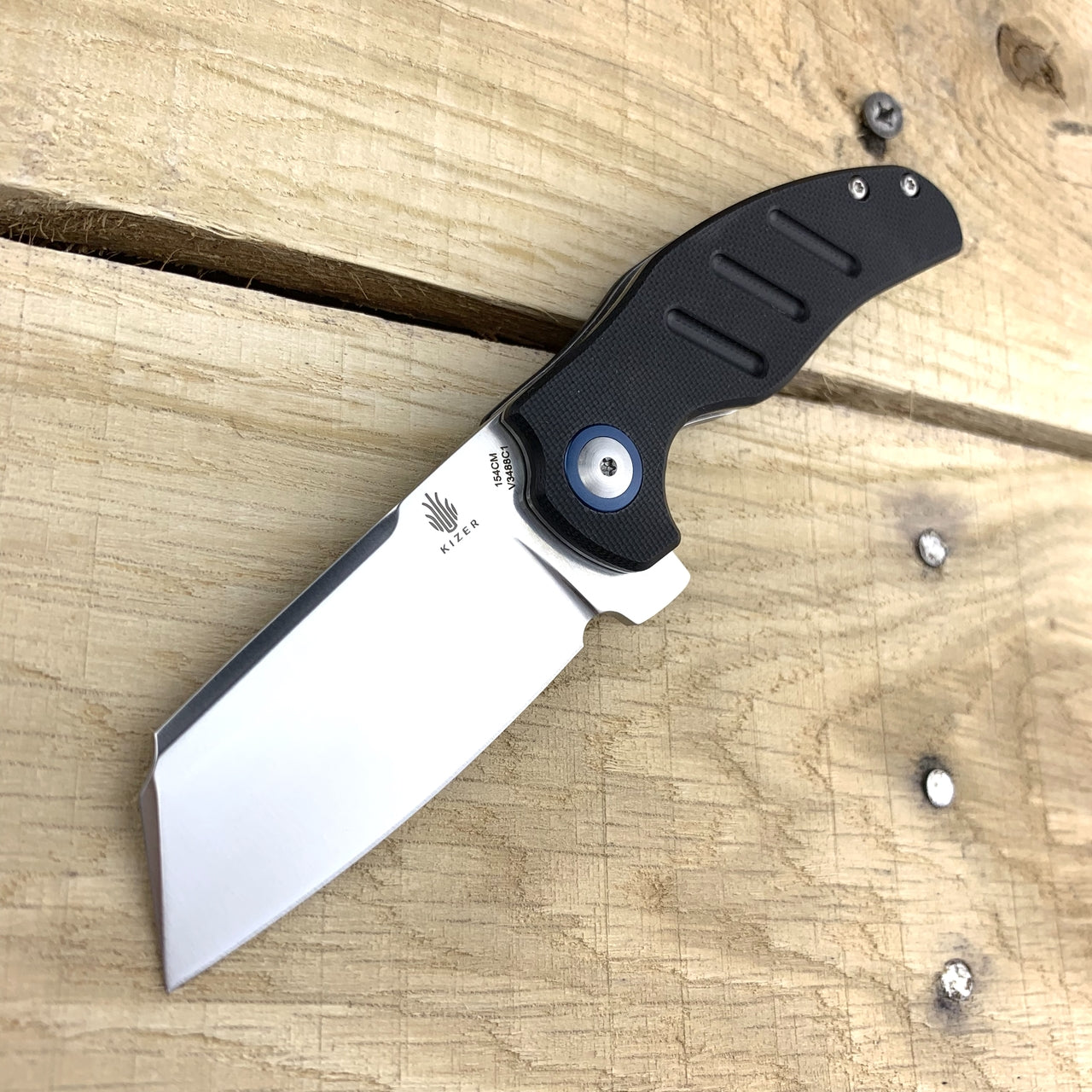 Kizer V3488C1 Vanguard Mini Sheepdog Folding Pocket Knife - Black G10 Handle, CPM-S35VN Steel Blade - EDC, Outdoor, Camping, Everyday Carry