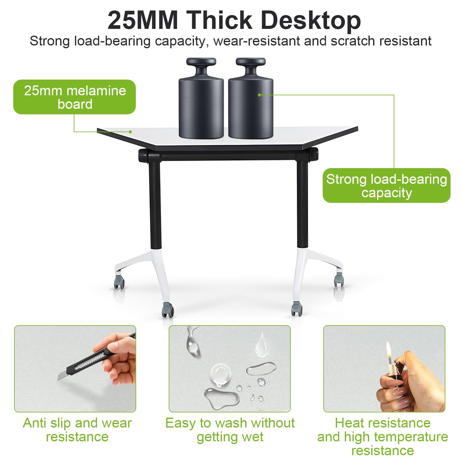 Foldable Conference Room Tables 6-Pack - 47.2