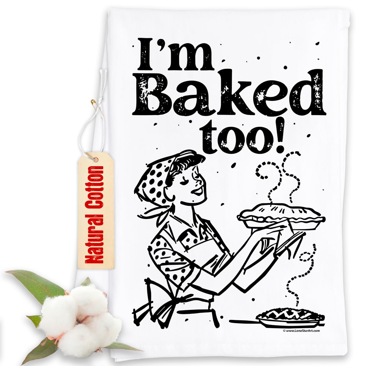 Funny Kitchen Tea Towels with Sayings - 'I'm Baked Too' Humorous Dish Towels - Cute Multi-Use Kitchen Towels for Housewarming Gifts & Women - Perfect for Cooking, Baking, and Decorating Your Kitchen