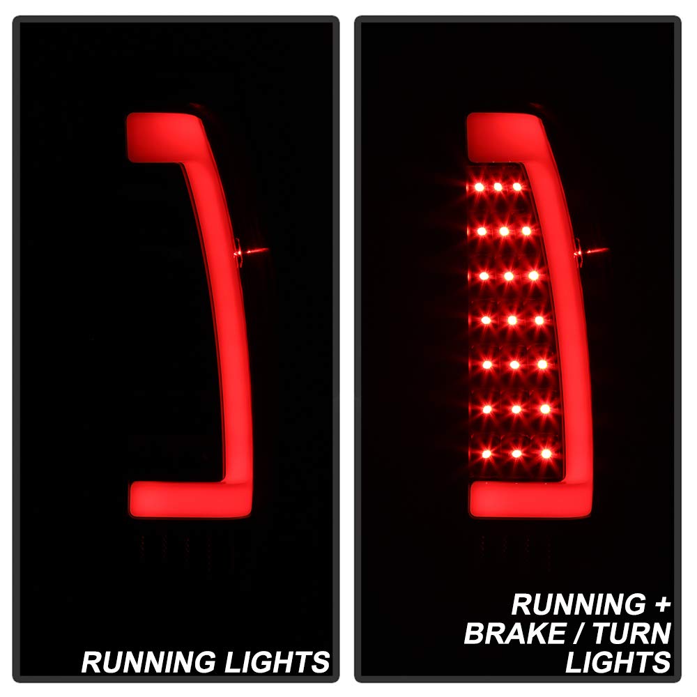 ACANII LED Tail Lights for 2002-2006 Chevy Avalanche 1500/2500 - Black Smoke Tube Style Brake Lamps (Driver & Passenger Side) - Durable & Bright Replacement for Enhanced Night Visibility & Safety