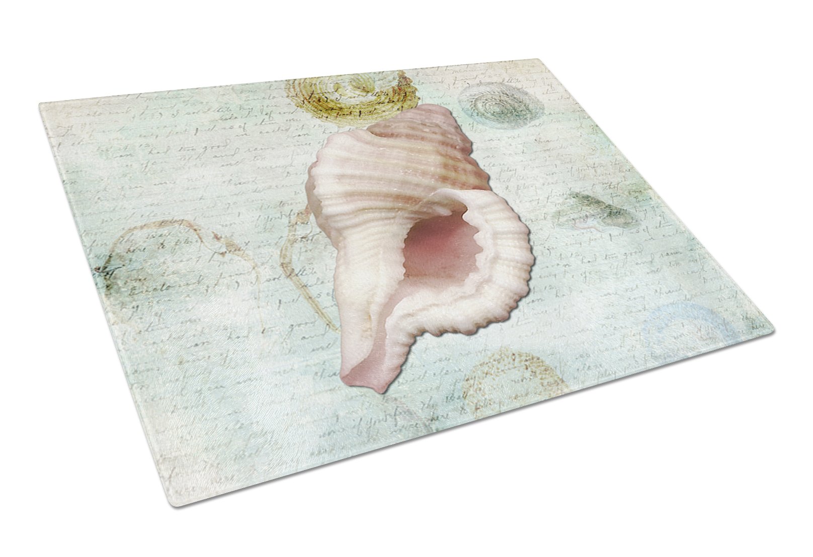 Caroline's Treasures SB3041LCB Large Beach Miter Shell Tempered Glass Cutting Board - Durable Kitchen Chopping & Serving Board for Fruits, Vegetables, Meats - Perfect for Beach House Kitchens & Coastal Entertaining