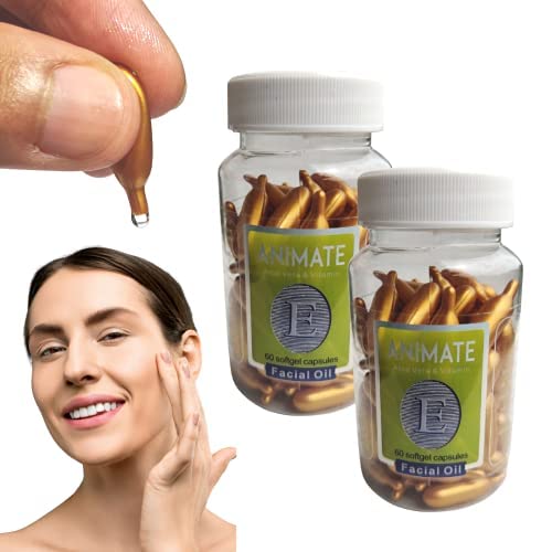 Doberyl Vitamin E Skin Oil Capsules - Anti-Wrinkle Serum for Face, Reduces Fine Lines & Brightens Skin | Hydrating Moisturizing Cream Essence | 180 Gel Capsules (Pack of 2) | Perfect for Night Routine & Dry Skin Care