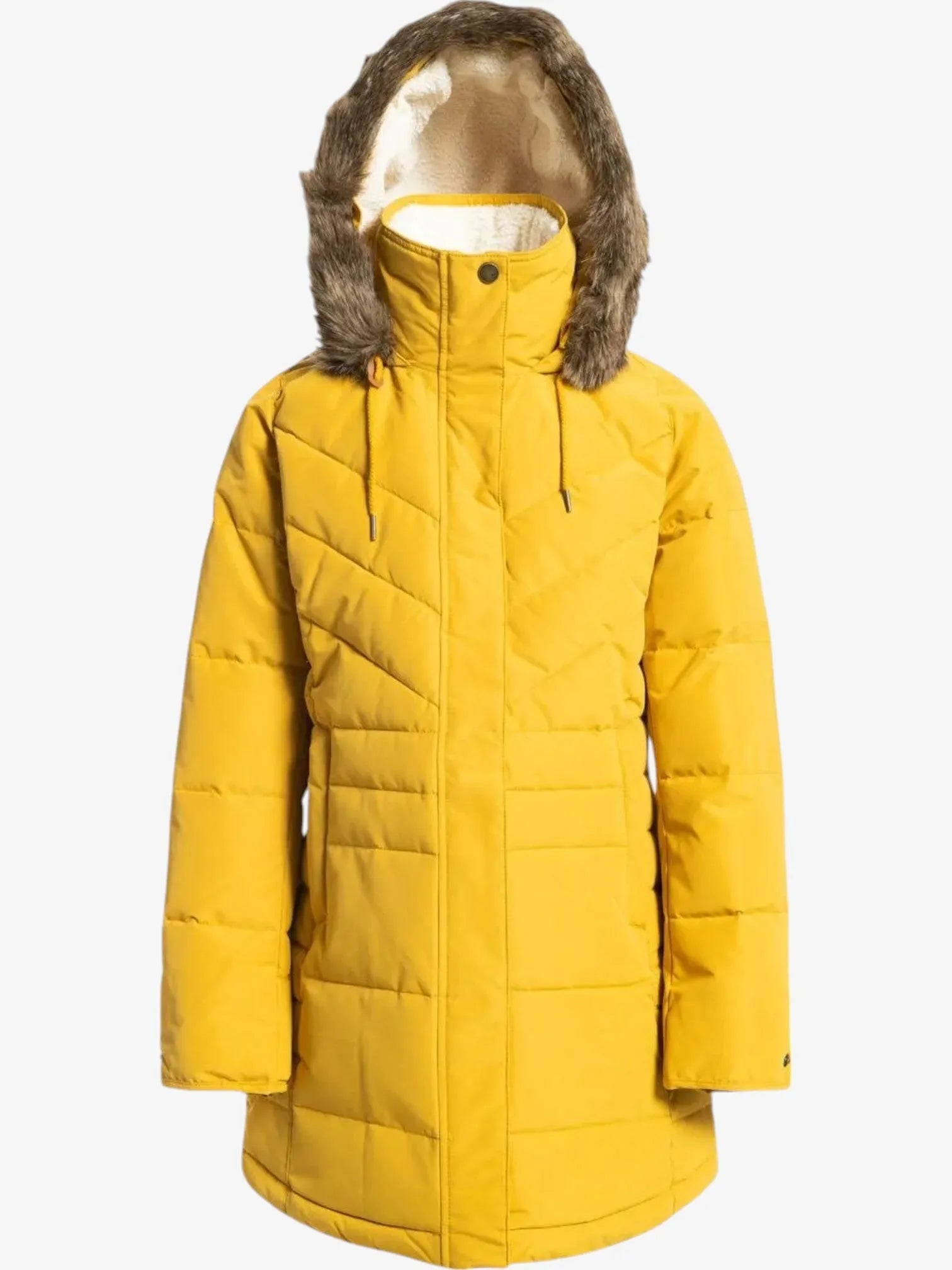 Roxy Ellie Yellow Puffer Jacket - Women's Winter Coat for Outdoor Activities & Casual Wear