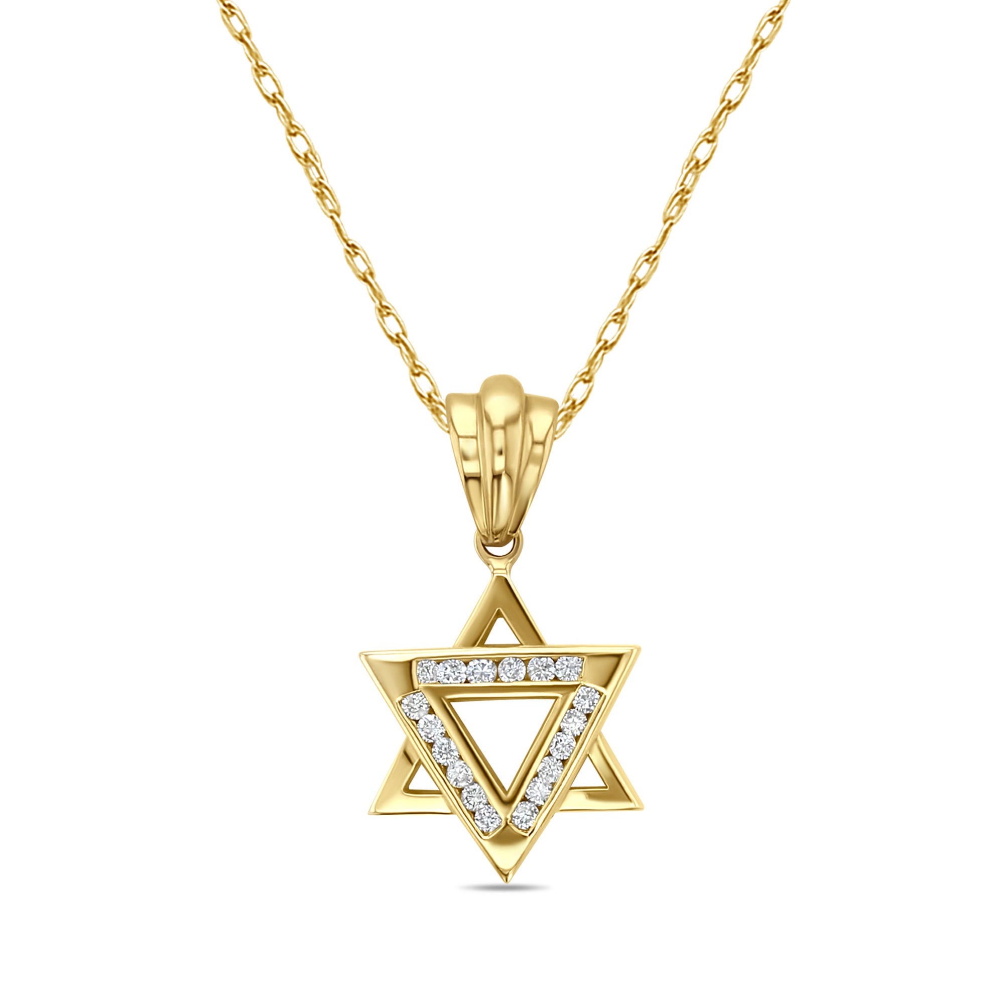 14K Gold Jewish Star of David Diamond Pendant Necklace for Women - Elegant Religious Jewelry Gift for Hanukkah, Bat Mitzvah & Special Occasions