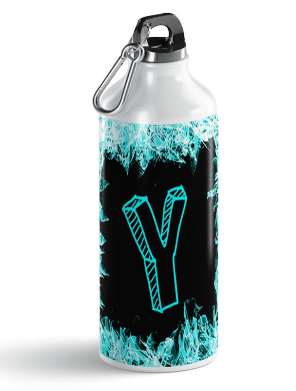 Alphabet Letter Y Printed 600ml Aluminum Water Bottle - Hindi World Design, Ideal for Birthdays, Rakhi, Brother & Sister Gifts - Pack of 1 (AS-01) | Perfect for School, Office, Gym & Outdoor Activities