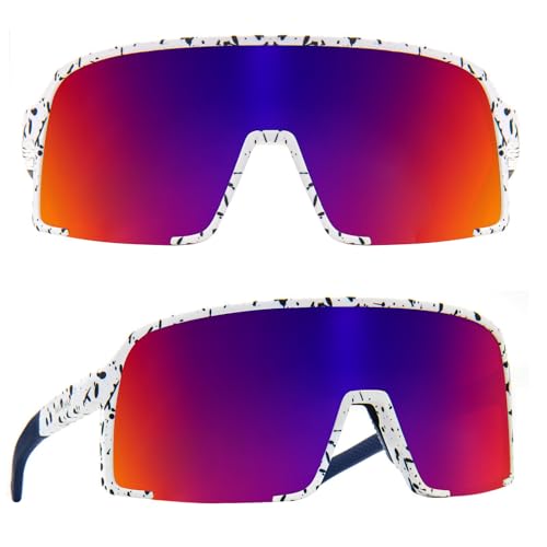 A06-white With Blue Splatter/Purple Lens