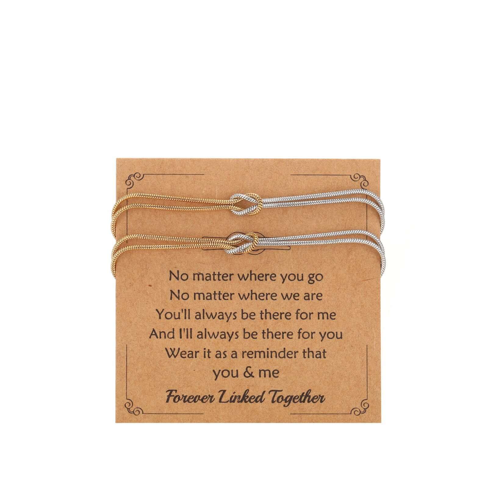 Bow Link Chain Matching Bracelet Set YS965 - Elegant Jewelry for Women, Perfect Gift for Valentine's Day, Anniversary & Special Occasions