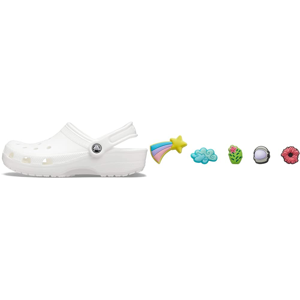 Crocs Classic Clog for Men & Women with Jibbitz Charms - 5-Pack Comfortable Slip-On Shoes for Travel, Work & Outdoor Activities