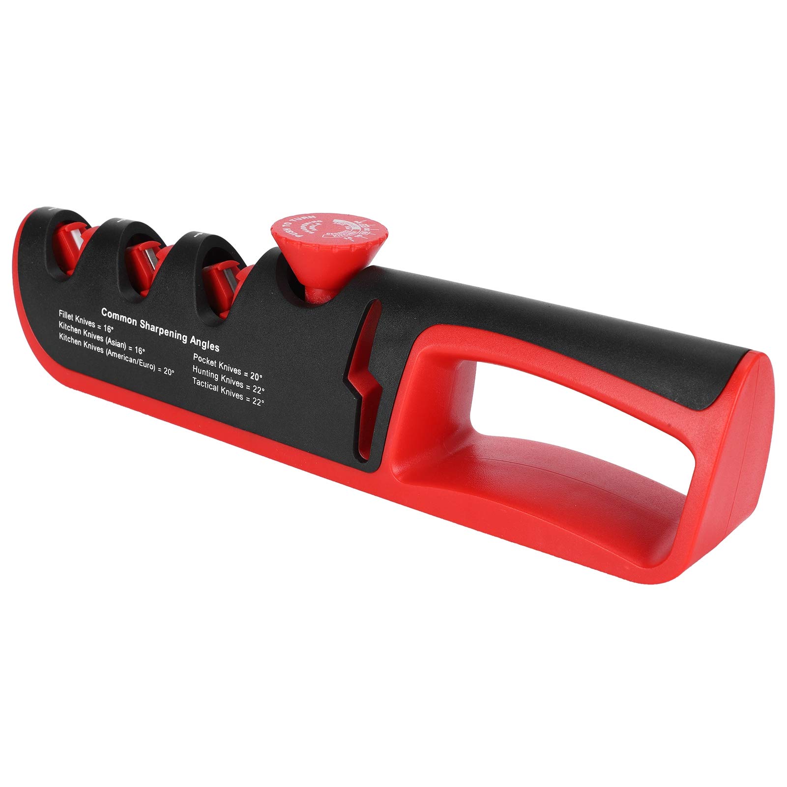 4-in-1 Manual Knife Sharpener - Professional Angle Adjustable Knife Grinder for Kitchen, Home & Restaurant Use - Perfect for Sharpening Cleavers, Chef Knives & Kitchen Tools