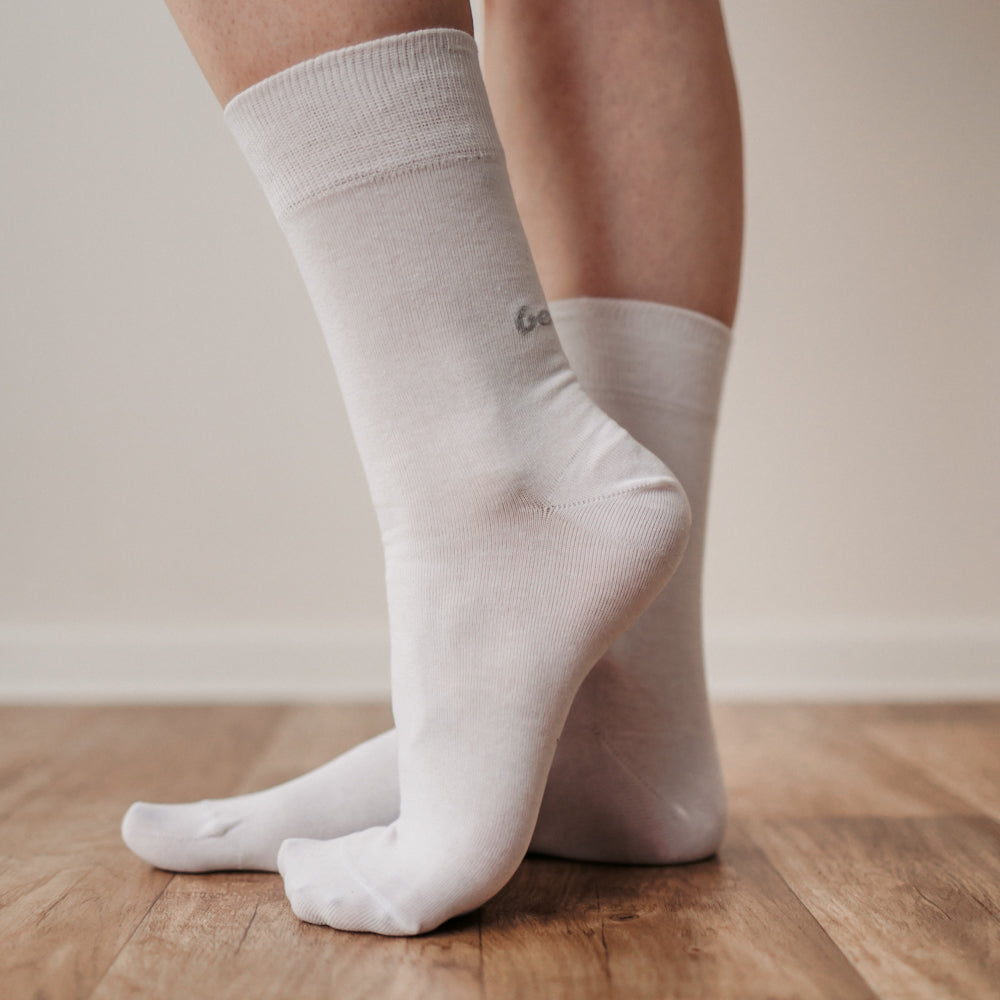 Barefoot Crew Socks - Soft & Comfortable Essentials for Men & Women - Perfect for Yoga, Running & Home Wear - White