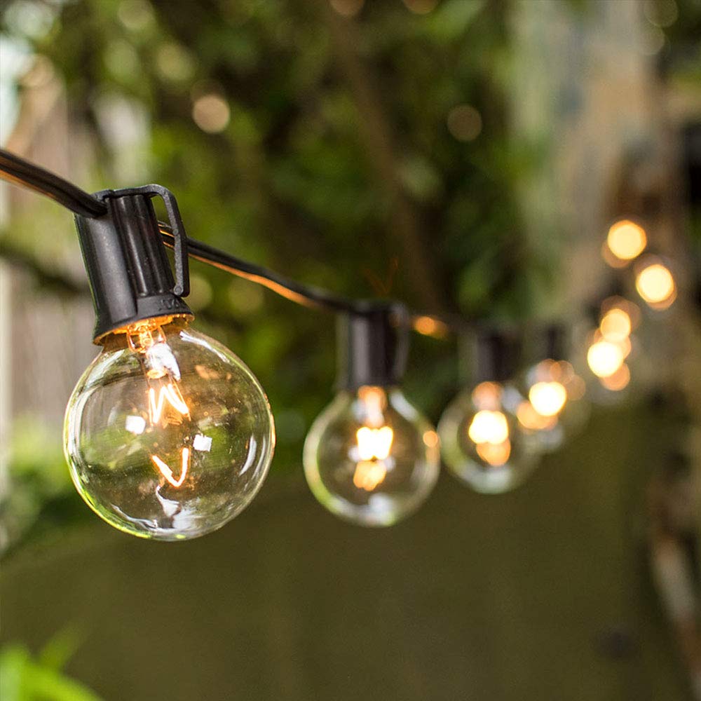 25Ft Outdoor String Lights - Waterproof G40 Globe Bulbs for Patio, Garden, Yard, Deck & Gazebo | Perfect for Weddings, Parties, Tents & Pergola Decor | Indoor/Outdoor Hanging Lights for Balcony, Porch & Bistro