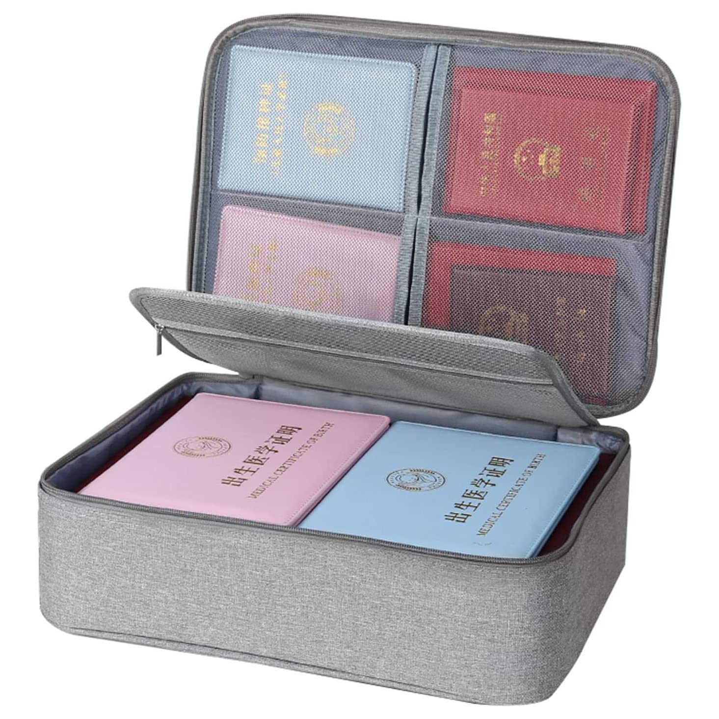 Fireproof Waterproof Document Bag with Lock - 2-Layer Secure File Organizer for Important Certificates & Valuables - Portable Storage Box for Home, Office & Travel Use