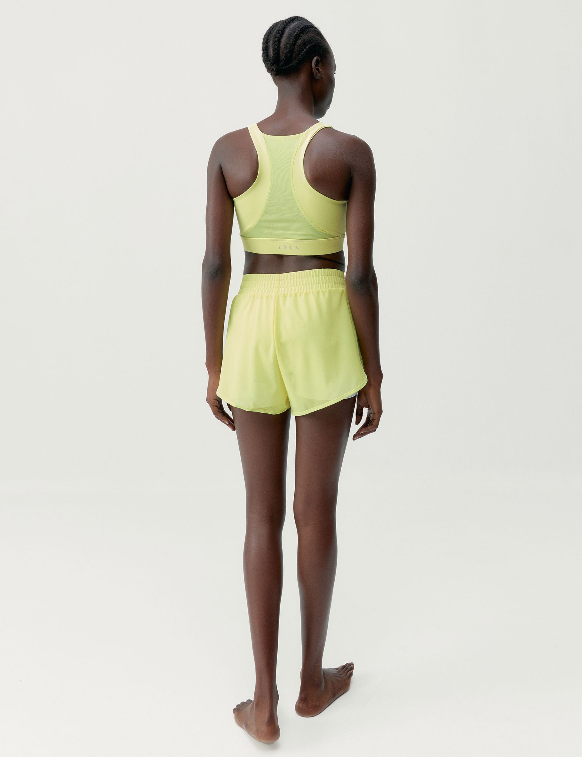 Padma Bra 2.0 - Wireless Comfort Yoga Sports Bra in Yellow Green/White for Women | Perfect for Yoga, Gym, Running & Everyday Wear
