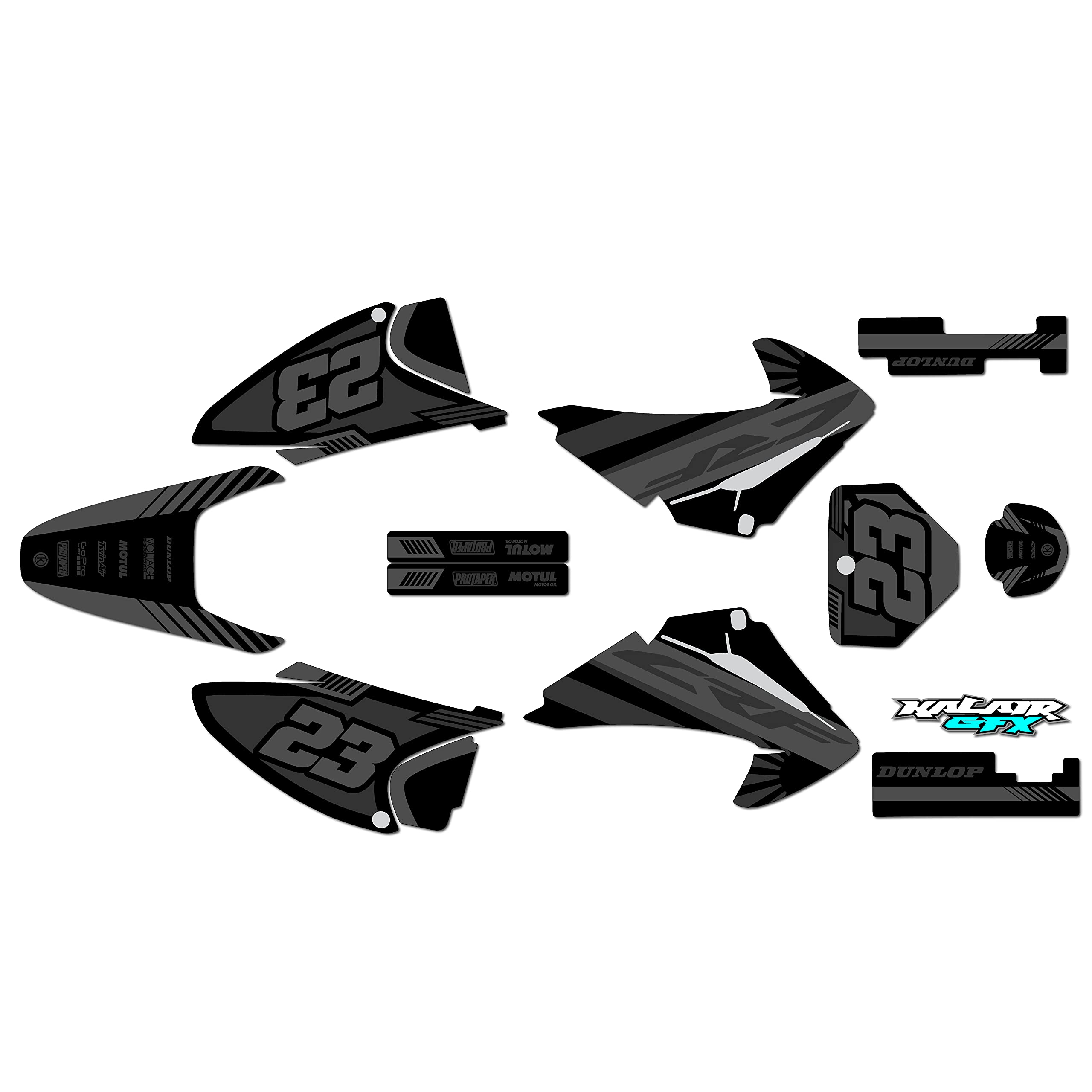 Premium Honda CRF150F (2003-2007) FH Series 9 Mil Thick Smoke Graphics Kit - High-Quality Dirt Bike Stickers, Motocross Racing Decals for Pit Bikes & Motorcycle Accessories - Perfect for Off-Road Racing, Trail Riding & Custom Bike Styling
