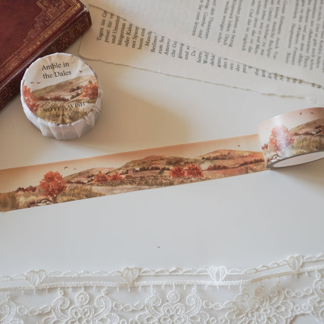 Amble in the Dales Washi Tape - Decorative Japanese Paper Tape for Scrapbooking, Journaling, Gift Wrapping & DIY Crafts