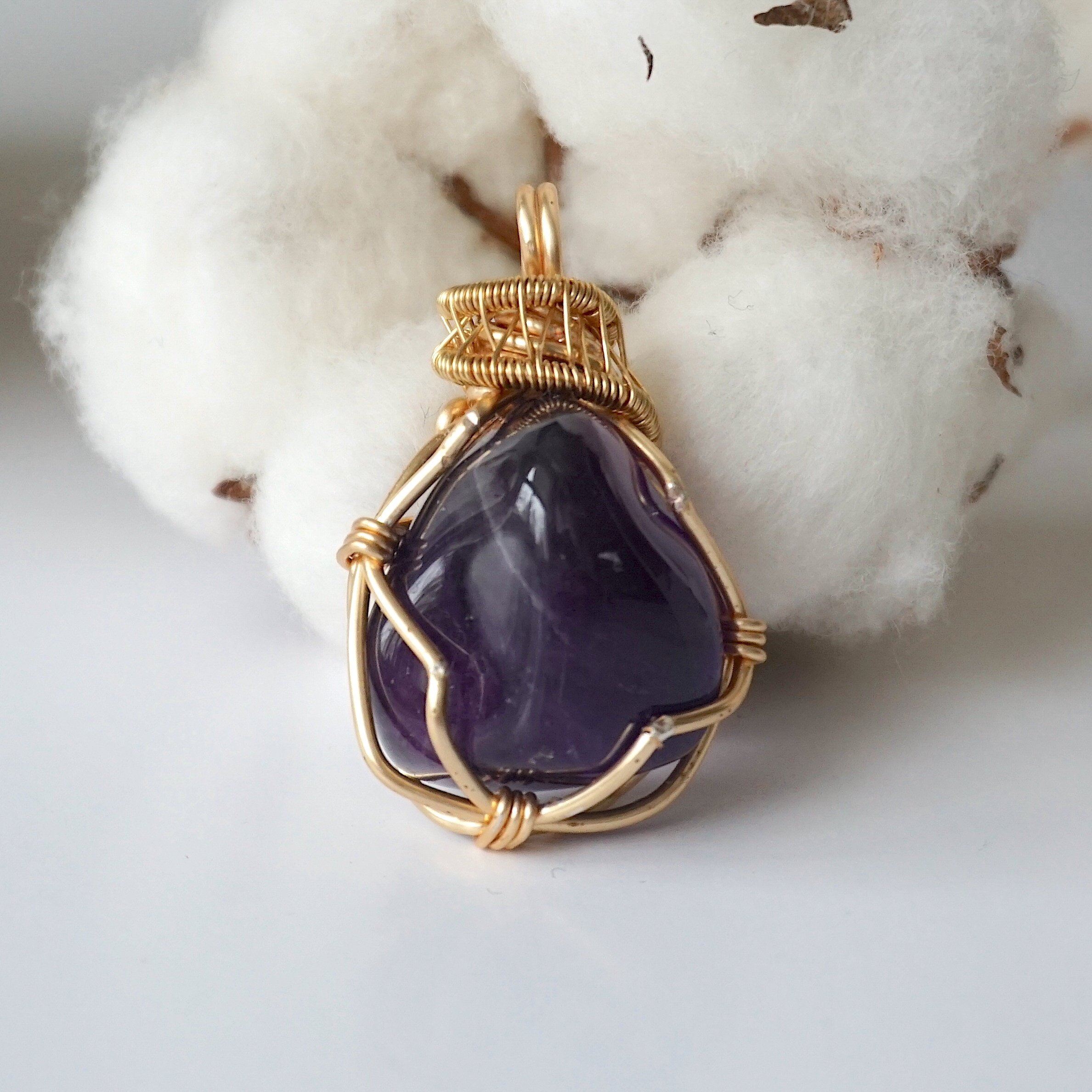 14K Gold Plated Amethyst Pendant Necklace for Women - Elegant Purple Gemstone Jewelry Gift for Birthday, Anniversary & Special Occasions
