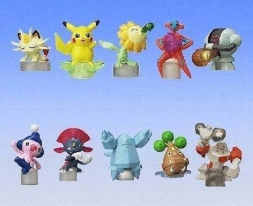 Bandai Gashapon Capsule Pokemon AG Technology Machine Waza 04 10 Figure Set - Collectible Pocket Monsters Action Figures for Display & Gaming Fun