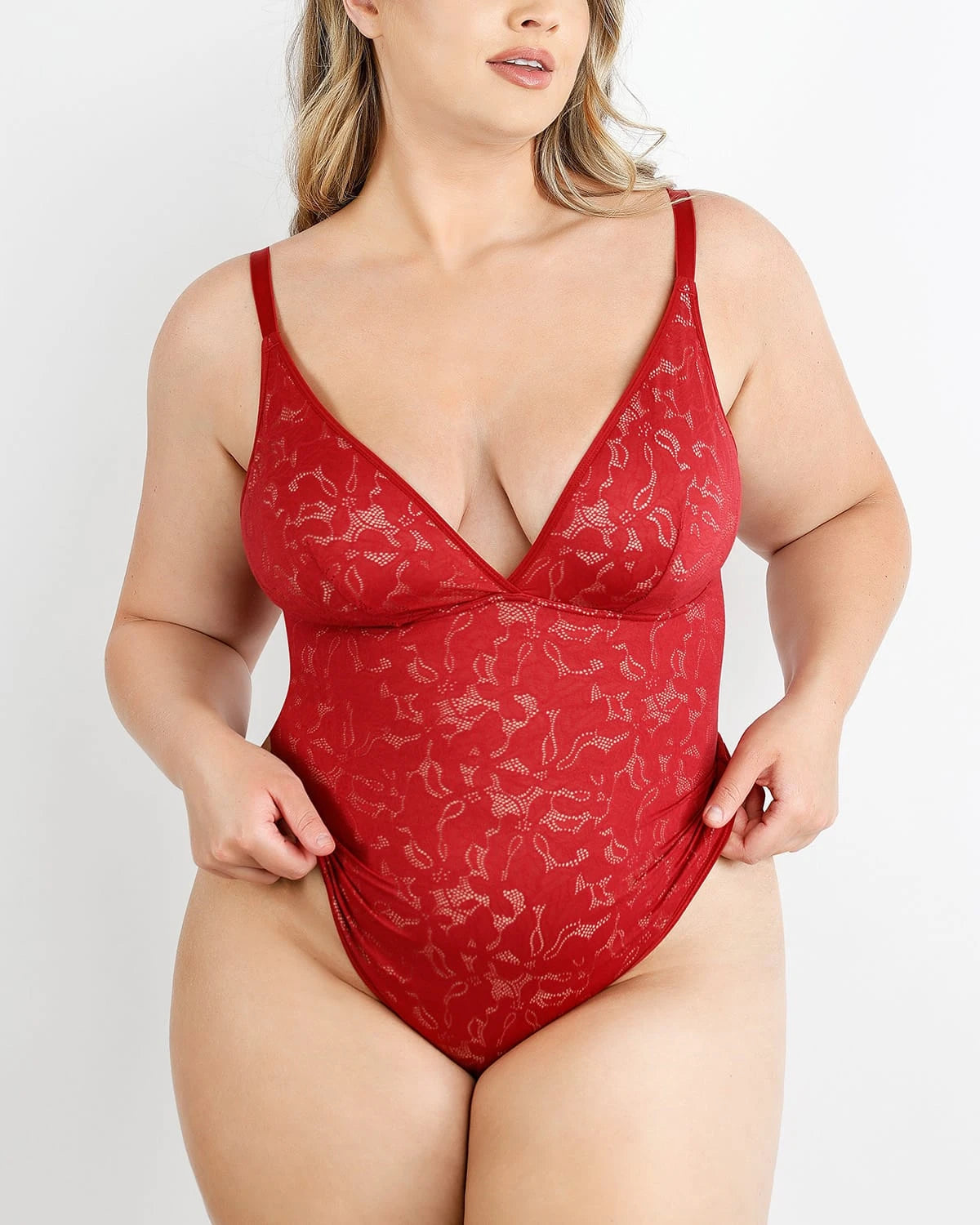 Lace Glamour Leafy Floral Cami Thong Bodysuit - Sexy Lingerie for Women, Perfect for Date Night & Special Occasions