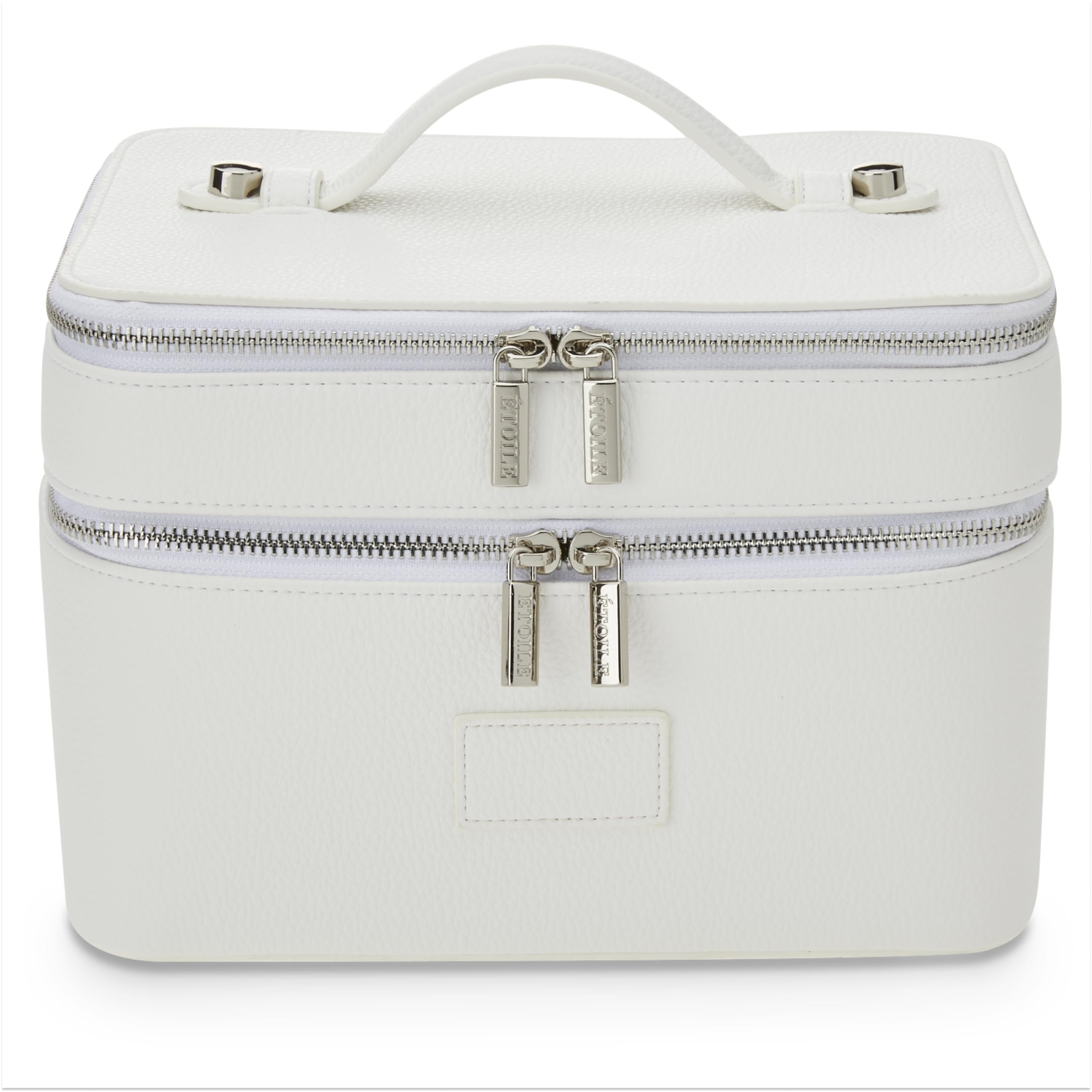 ETOILE Large Travel Makeup Bag with Mirror & Divider - Perfect for Vanity & Vacation