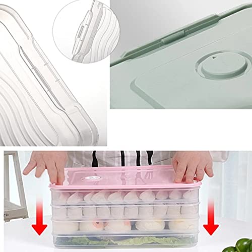 Stackable Microwave-Safe Refrigerator Food Storage Containers - BPA-Free Kitchen Organizer for Vegetables, Eggs & Dumplings | Space-Saving Fridge Box with Lid (Pink) - Perfect for Meal Prep, Leftovers & Small Kitchen Organization