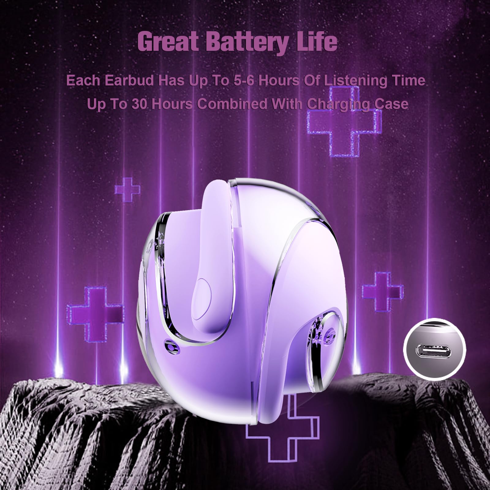 Open Ear Bluetooth Headphones - Wireless Hanging Earbuds for Running & Cycling