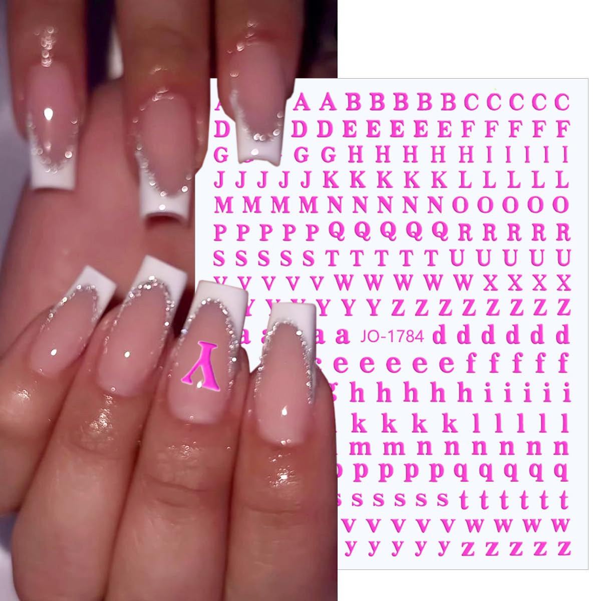 3D Self-Adhesive Alphabet Nail Art Stickers - Black White Gold Silver Laser Letter Nail Decals for Women & Girls | DIY Acrylic Nails, Manicure Supplies | Perfect for Parties, Weddings, and Special Occasions